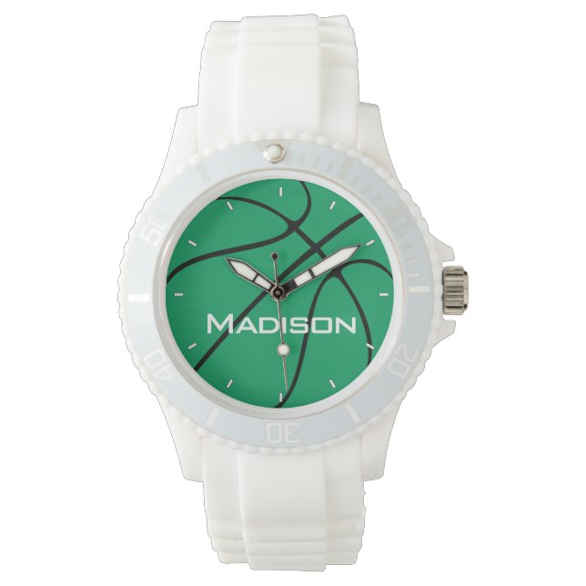 Relógio De Pulso Mulher de Basquete Verde Equipe Personalizada ou N (Frente)