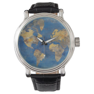 Relógio De Pulso Mundo dourado