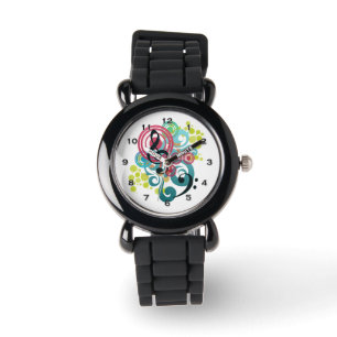 Relógio De Pulso Music Swirl Glitter Watch