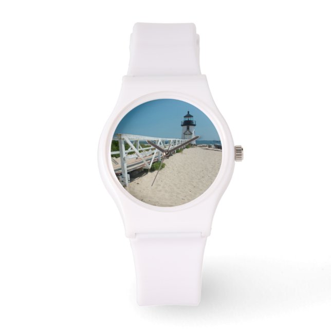 Relógio De Pulso Nantucket. Farol de Madeira Antigo (Frente)