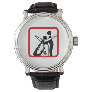 Relógio De Pulso Não alimente o bebê ao sinal de zoológico de croco