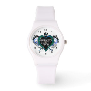 Relógio De Pulso Nascer para Bead Blue Heart Watch