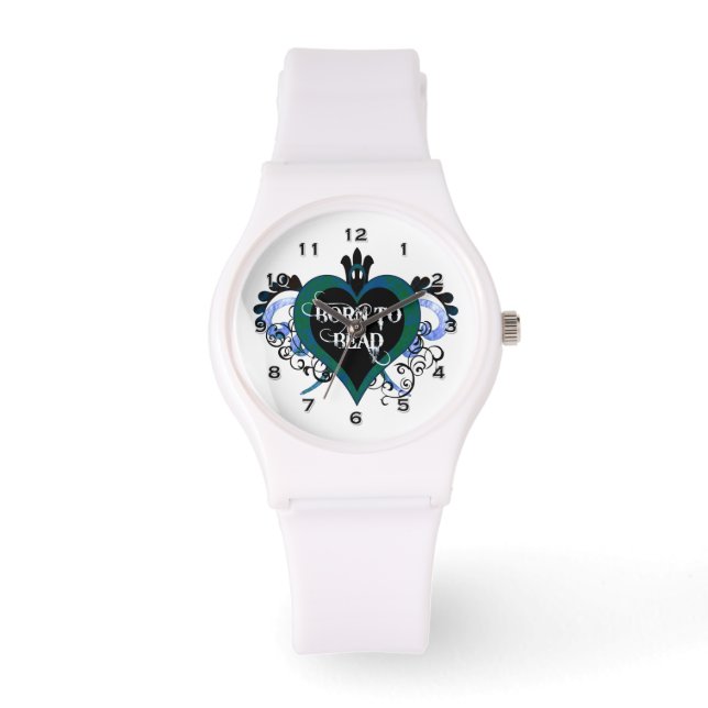Relógio De Pulso Nascer para Bead Blue Heart Watch (Frente)