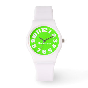 Relógio De Pulso Neon Green Personalised Women's Watch
