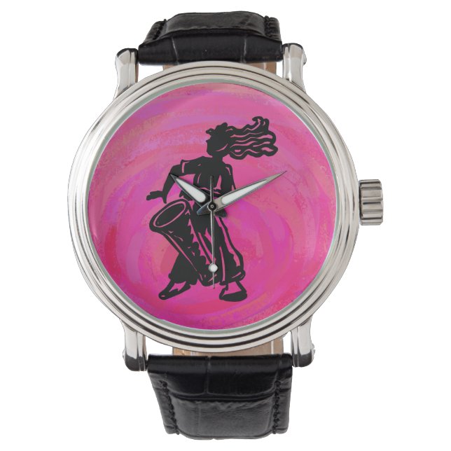 Relógio De Pulso New York Boogie Nights Drum Hot Pink (Frente)