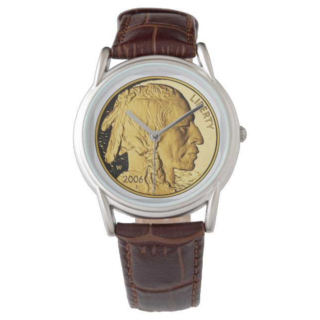 Relógio De Pulso Níquel de cabeça índio bonito e bonito (Frente)