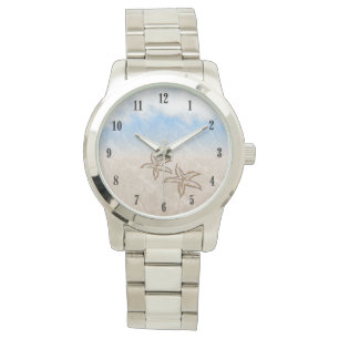 Relógio De Pulso Números Pretos de Praia de Starfish