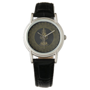 Relógio De Pulso O Classic Black Leather Watch das mulheres com Aya
