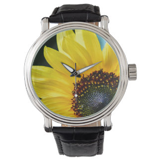 Relógio De Pulso Olá Sunshine Sunflower Vintage Leather Watch