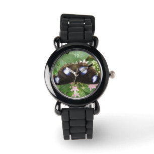 Relógio De Pulso Olhal Azul Da Borboleta Da Lâmpada