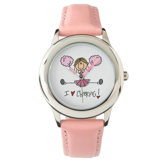 Relógio De Pulso Olhal Rosa Figura Cheeleader Watch (Frente)