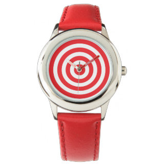 Relógio De Pulso Olhos de Bullseye - Red and White Watch