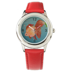 Relógio De Pulso Orange Ryukin Goldfish Watch