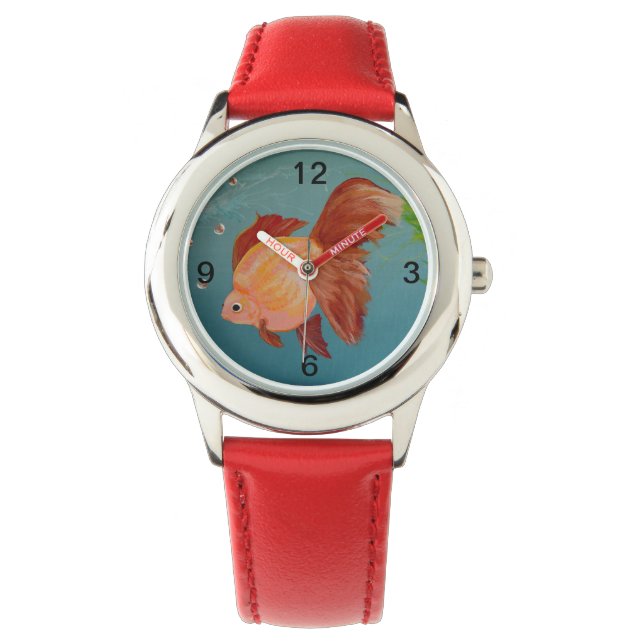 Relógio De Pulso Orange Ryukin Goldfish Watch (Frente)