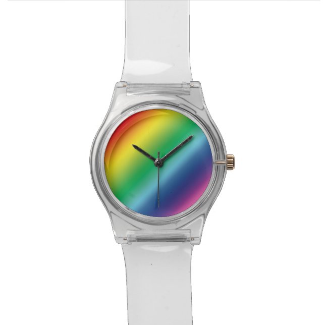 Relógio De Pulso Orgulho lgbtq lgbt cores arco-íris padrão (Detalhe)