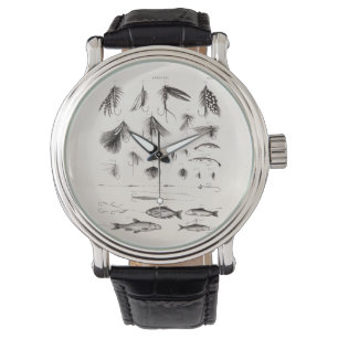 Relógio De Pulso Os 1800s do vintage que dobram a pesca com mosca