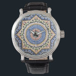 Relógio De Pulso Padrão tradicional do Azulejo Azulejo português<br><div class="desc">Azulejo tradicional português Azulejo Padrão espanhol e português Destaques Mulheres Unisex Watch</div>
