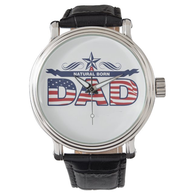 Relógio De Pulso Pai, pai, um pai nascido natural (Frente)
