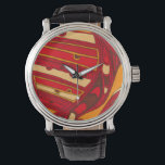 Relógio De Pulso Painéis laranja abstrato<br><div class="desc">Um sonho surrealista,  esses painéis cor-de-laranja-abstrato parecem cera derretida fluindo através de uma canvas. Uma criação da Jennifer Goldberger,  este trabalho é incrível no seu uso imaginativo de cores e linhas. Escolha o seu hoje!</div>