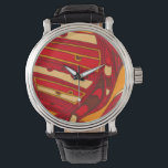Relógio De Pulso Painéis laranja abstrato<br><div class="desc">Um sonho surrealista,  esses painéis cor-de-laranja-abstrato parecem cera derretida fluindo através de uma canvas. Uma criação da Jennifer Goldberger,  este trabalho é incrível no seu uso imaginativo de cores e linhas. Escolha o seu hoje!</div>