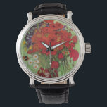Relógio De Pulso Papas vermelhos e margaridas por Vincent van Gogh<br><div class="desc">Ainda com vida: Poppies vermelhos e margaridas de Vincent van Gogh é um apos impressionismo de arte vintage que ainda vive pintura floral. Um belo buquê de flores vermelhas de papoila e flores margaridas brancas frescas do jardim em um vaso decorativo. Sobre o artista: Vincent Willem van Gogh (1853-1890) foi...</div>