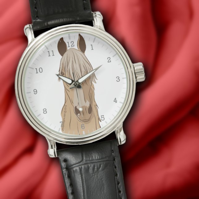 Relógio De Pulso Paso Fino Palomino Saiu Cabeça de Cavalo (Paso Fino Palomino Gaited Horse Head Watch)