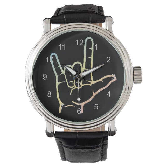 Relógio De Pulso Pastel ASL I Love You Watch (Frente)
