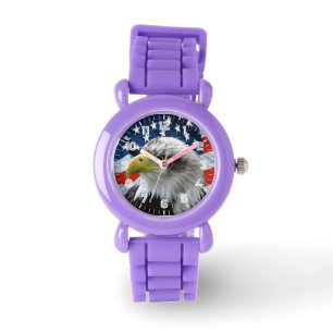 Relógio De Pulso Patriotic Bald Eagle American Flag Watch