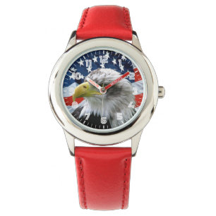 Relógio De Pulso Patriotic Bald Eagle American Flag Watch