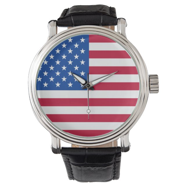 Relógio De Pulso Patriótica American Flag Wristwatch (Frente)
