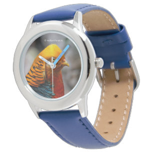 Relógio De Pulso Perfil impressionante de um faisão de Ouro vermelh