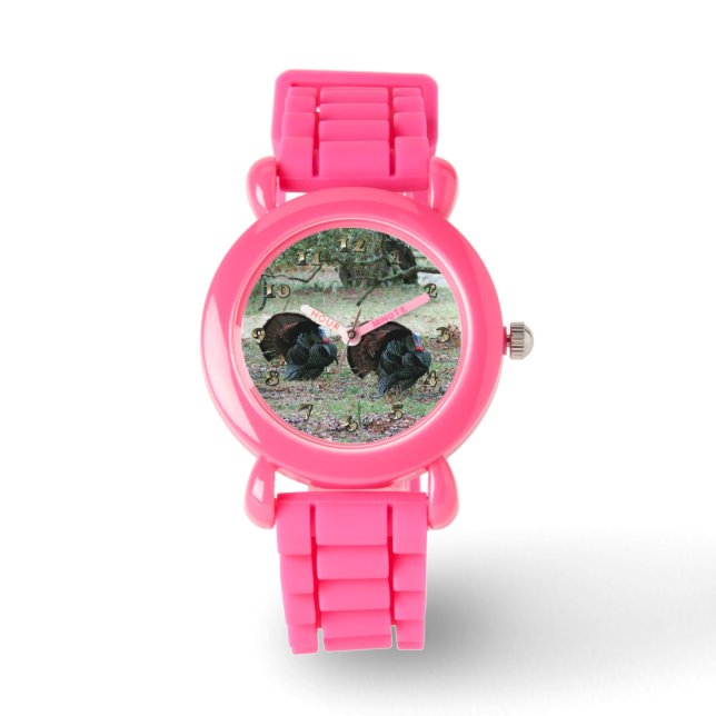 Relógio De Pulso Perus selvagens do Dia de Ação de Graças num Campo (Frente)