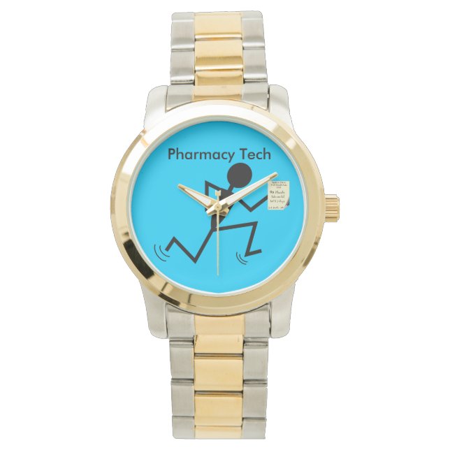 Relógio De Pulso Pharmacy Tech Watch Stickman Running Blue (Frente)