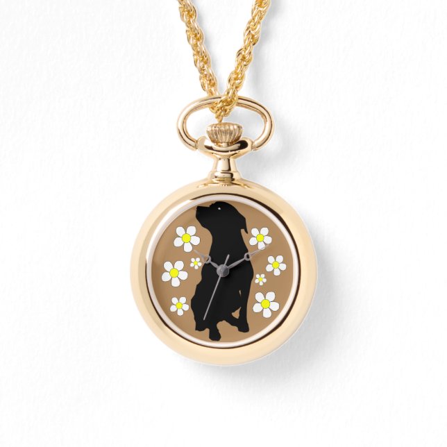 Relógio De Pulso Pitbull Mamãe Mulher Dourada Wrap Watch (Frente)