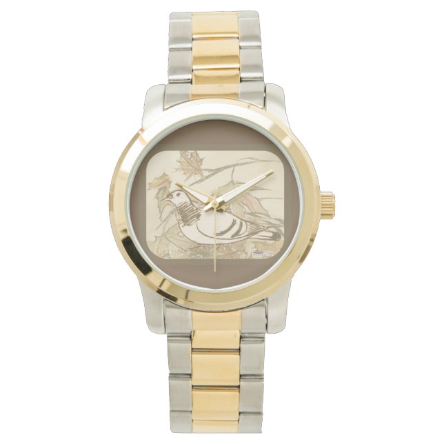 Relógio De Pulso Pombo na floresta (Frente)