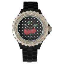 PONTOS DE POCA ROCKABILLY CHERRY WRIST WATCH