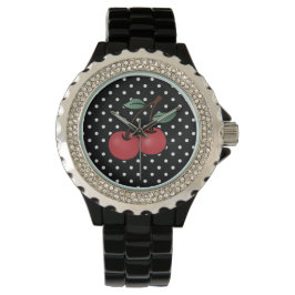 RELÓGIO DE PULSO PONTOS DE POCA ROCKABILLY CHERRY WRIST WATCH