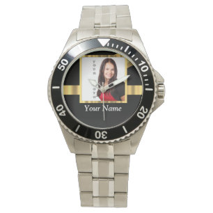 Relógio De Pulso Preto e modelo do instagram do ouro