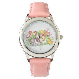 Relógio De Pulso Primavera Theme Easter Bunnies Watch