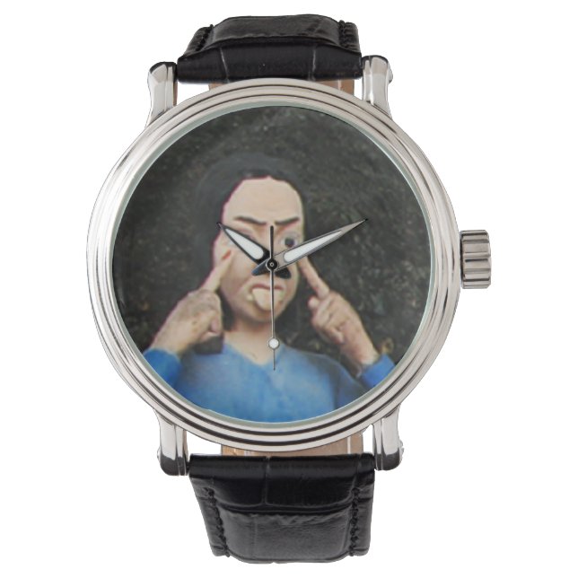 Relógio De Pulso Puxando Rostos Para Trás (Frente)