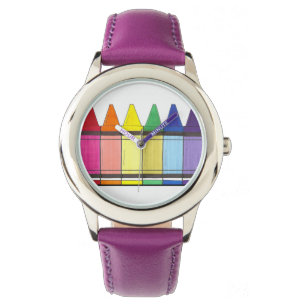 Relógio De Pulso Rainbow Crayons Artista Arte Teacher Pride Watch
