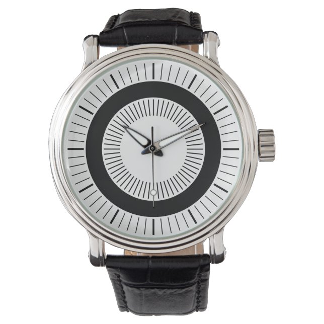 Relógio De Pulso Raios Concentrados - Preto (Frente)