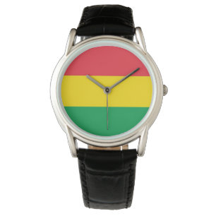 Relógio De Pulso Rasta colore o teste padrão vermelho amarelo verd