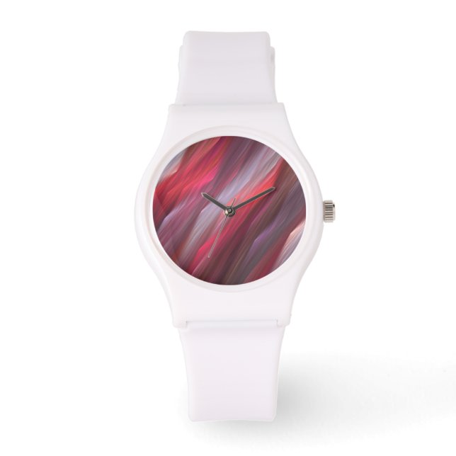 Relógio De Pulso Red Abstrato Fractal Watch (Frente)