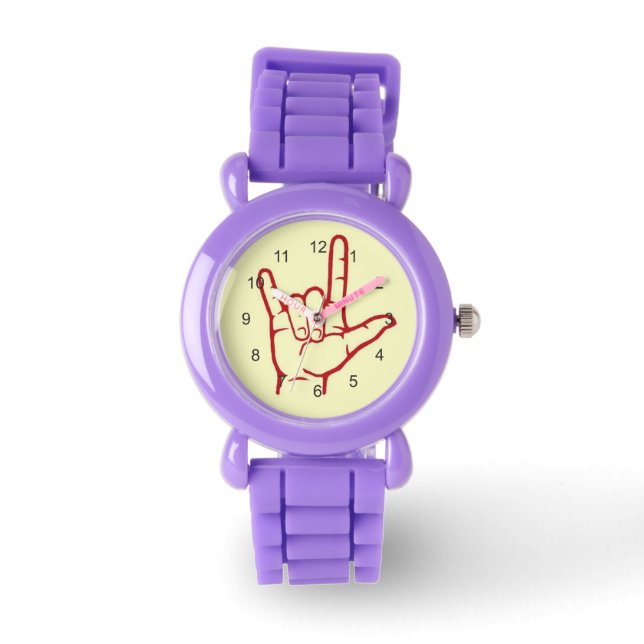 Relógio De Pulso Red ASL I Love You Watch (Frente)