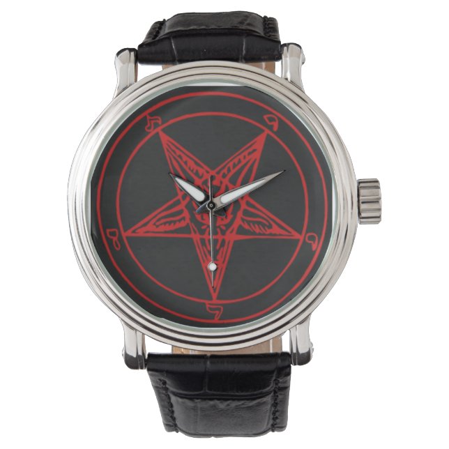 Relógio De Pulso Red Baphomet Watch (Frente)