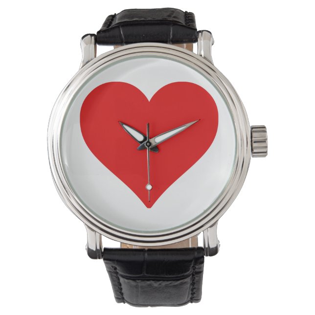 Relógio De Pulso Red Heart Shape Love Classic Simple Minimalism (Frente)