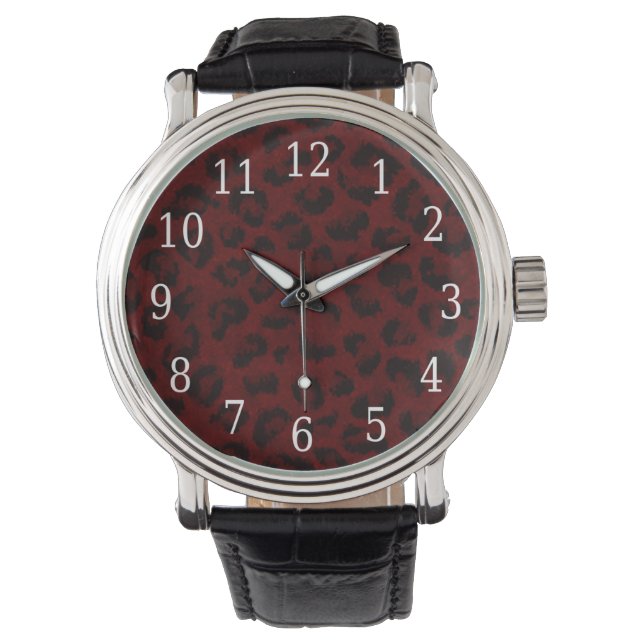 Relógio De Pulso Red Lepard Print Watch (Frente)