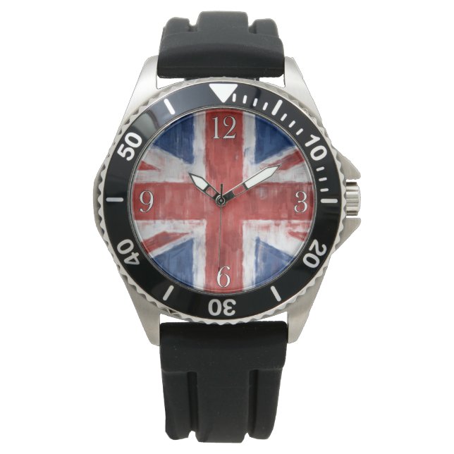 Relógio De Pulso Reino Unido Bandeira Patriótica Wristwatch (Frente)