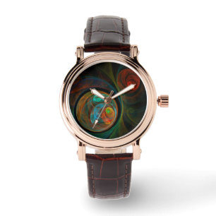 Relógio De Pulso Renascimento de Abstrato de Arte Azul